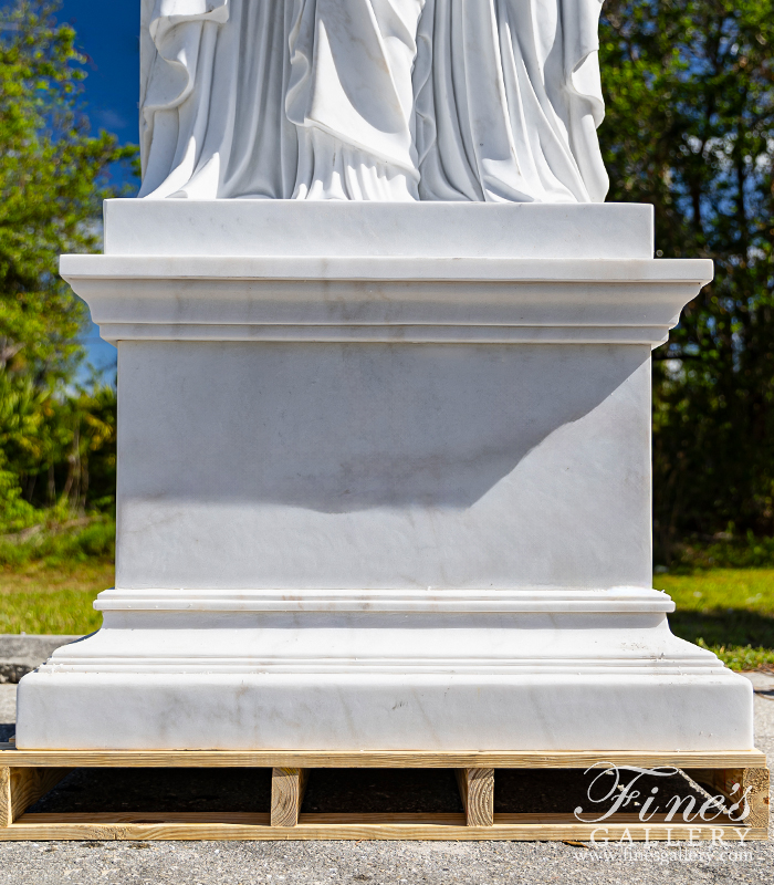 Marble Bases  - Oversized Pedestal In Statuary Marble - MBS-318